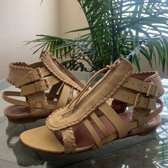 IRO Gladiator Leather Sandals with Whipstitch Detail - Picture 9 of 13